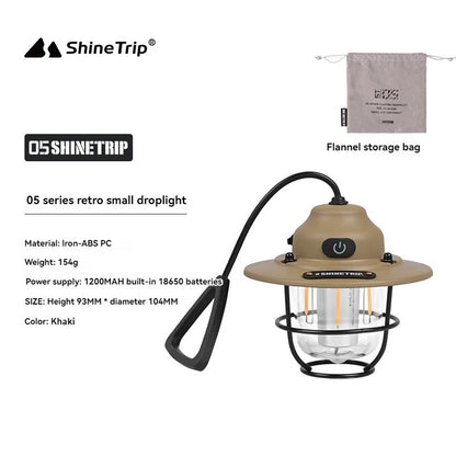 Shine Trip Outdoor Retro Smalldroplight, Campsite Lamp, Atmosphere Lamp, USB Charging Tent Light, LED Camping Hangling Lamp Daniel’s Outdoor Company