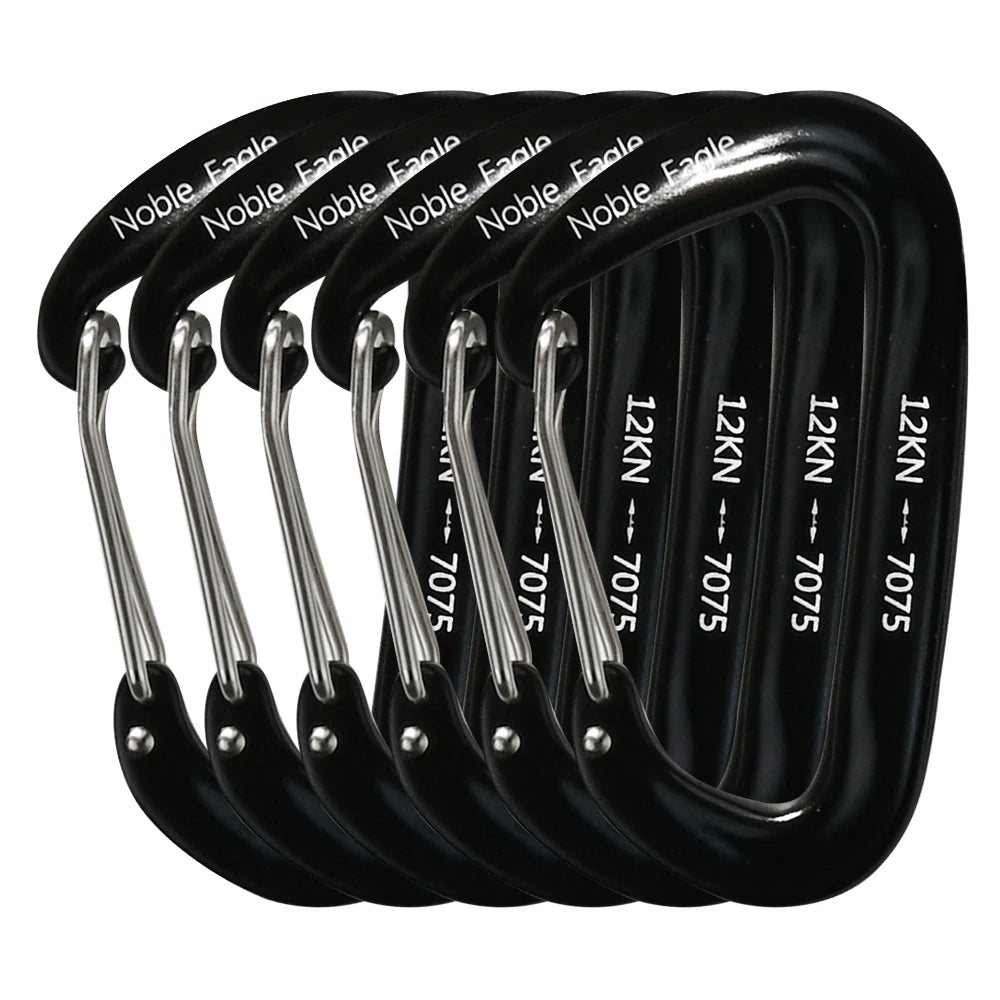 6PCS 12kN Aluminum D Ring Carabiners Heavy Duty Hook Lightweight Outdoor Camping Hiking Clips Buckle Set for Backpack Gear Daniel’s Outdoor Company