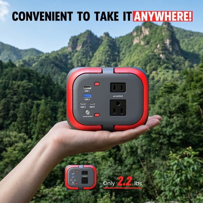 120W Portable Power Station 97.6Wh Power Bank with AC Outlet/USB C/LED Light for Outdoor Camping Home Use Van Life Adventure RV Daniel’s Outdoor Company