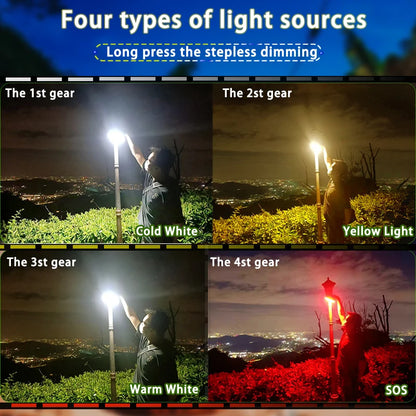 MOSLIGHTING Solar Chargin Tent Strong Light with Magnet Zoom Portable Torch Camping lantern Work Maintenance Lighting 80W LED Daniel’s Outdoor Company