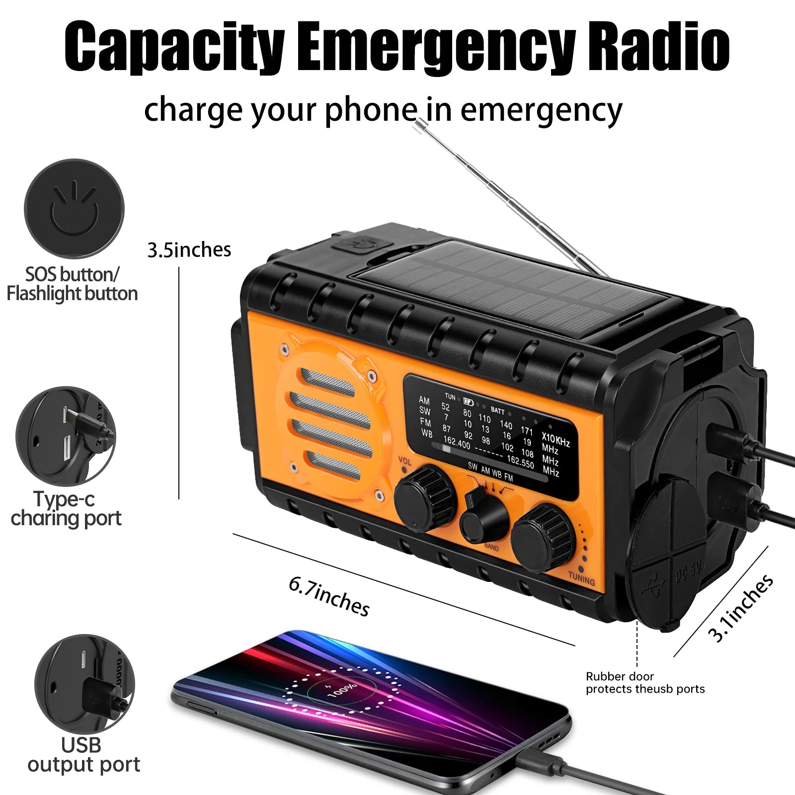 Emergency Radio Dual USB Rechargeable Daniel’s Outdoor Company