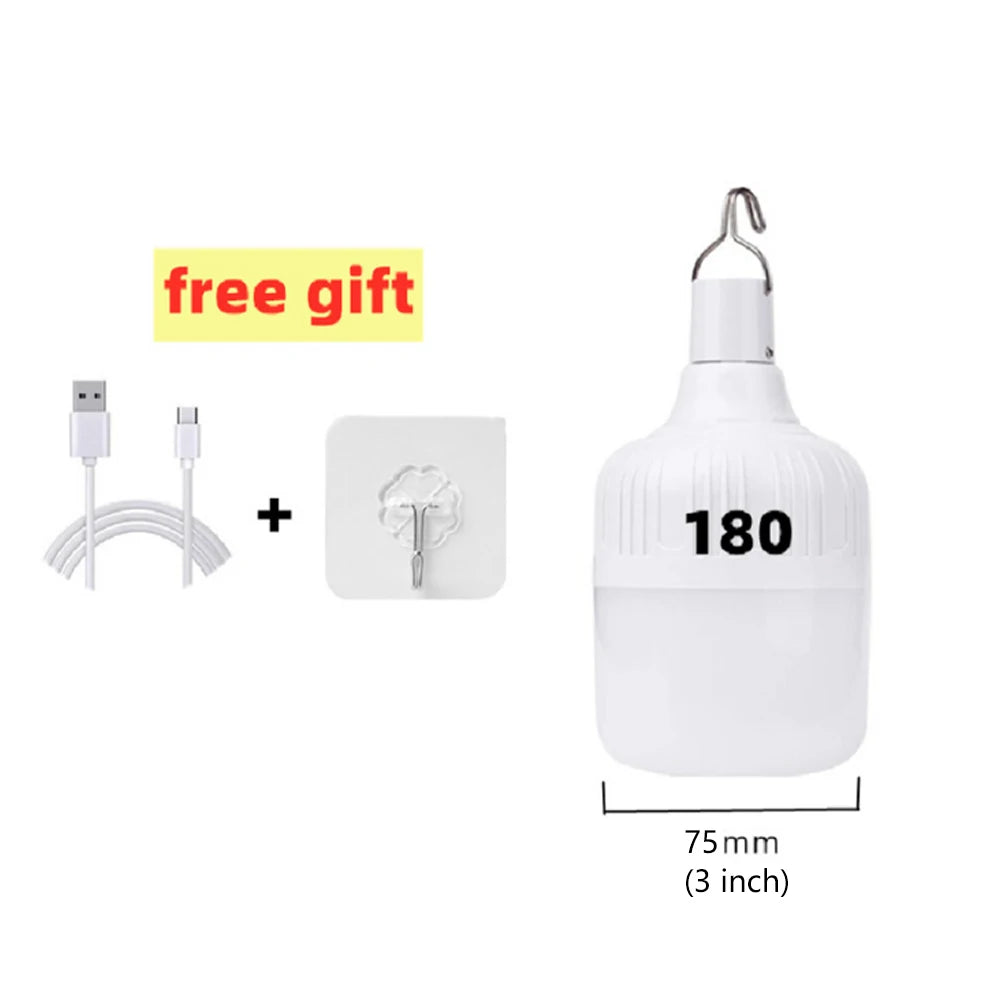 Portable Outdoor BBQ Camping Lights USB Rechargeable lamp LED Emergency Bulb Hook High Power Tents Lantern Night Lights Bulb Daniel’s Outdoor Company