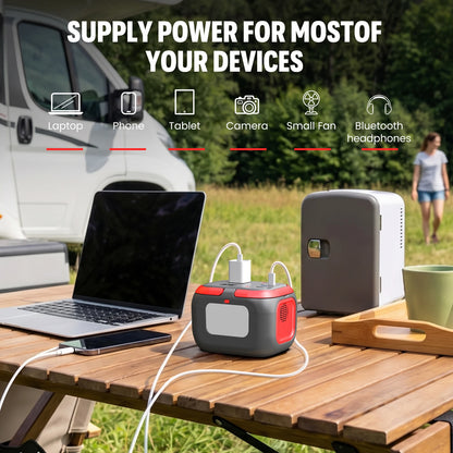 120W Portable Power Station 97.6Wh Power Bank with AC Outlet/USB C/LED Light for Outdoor Camping Home Use Van Life Adventure RV Daniel’s Outdoor Company