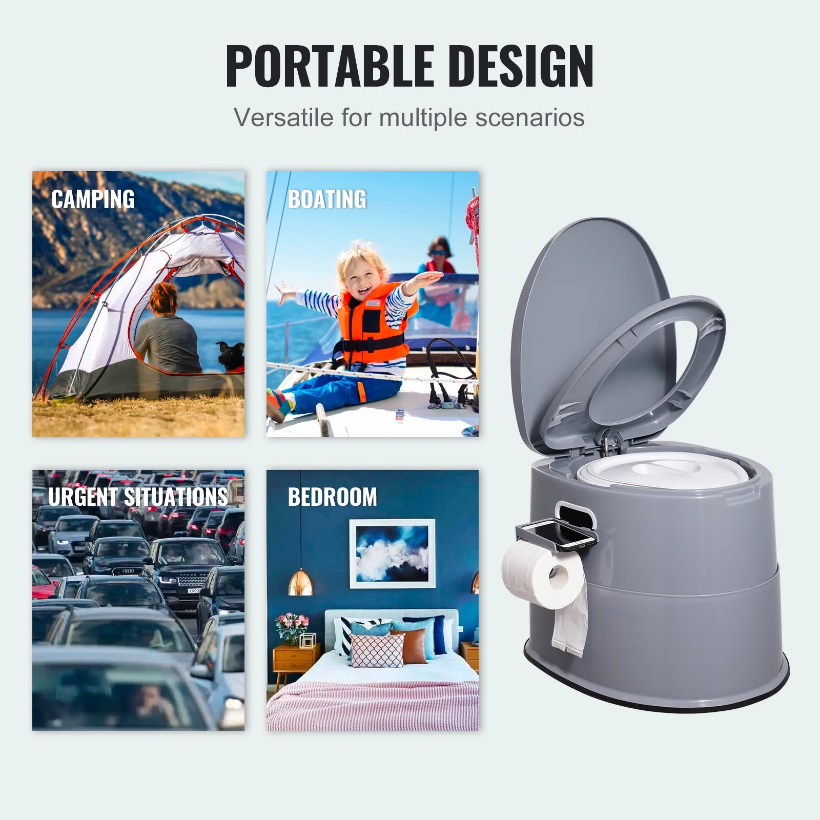 SucceBuy Portable Toilet for Camping Porta Potty with 1.3G Detachable Inner Bucket Travel Toilet for Outdoor Camping Travel Daniel’s Outdoor Company