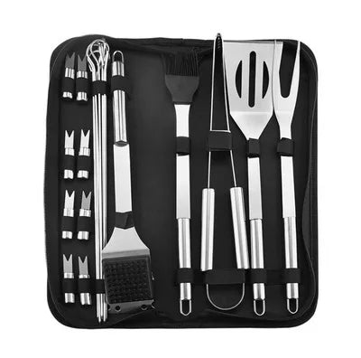 Stainless steel oven set barbecue combination tool outdoor BBQ barbecue set barbecue set storage portable cloth bag baking tool Daniel’s Outdoor Company