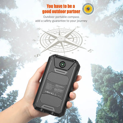 10000mAh Solar Charging Power Bank,Dual USB & Type C Output Port Multicharger Power Bank with Flashlight and Compass Daniel’s Outdoor Company