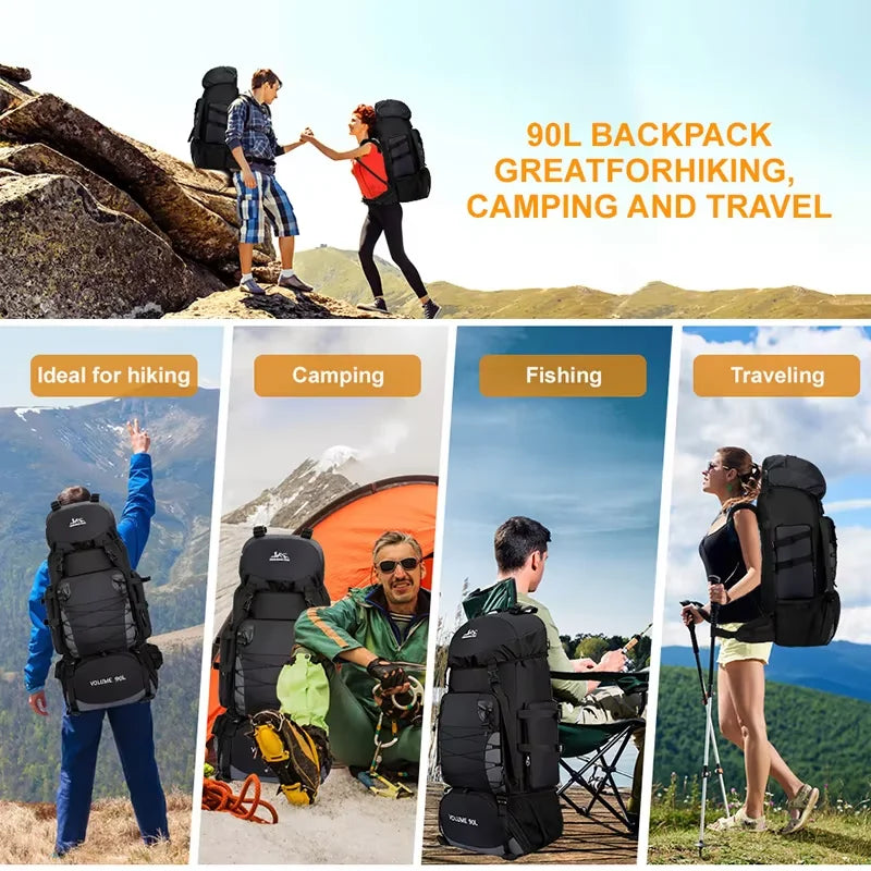 90L Waterproof Hiking Backpack Camping Rucksack Large Capacity Travel Outdoor Sports Bag for Trekking Backpacking and Adventure Daniel’s Outdoor Company