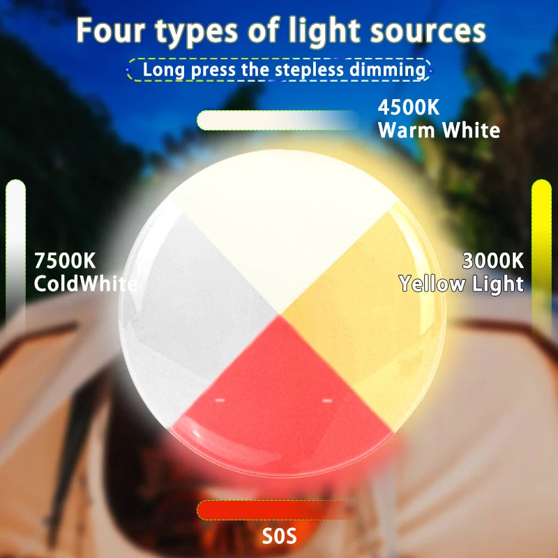 MOSLIGHTING Solar Chargin Tent Strong Light with Magnet Zoom Portable Torch Camping lantern Work Maintenance Lighting 80W LED Daniel’s Outdoor Company
