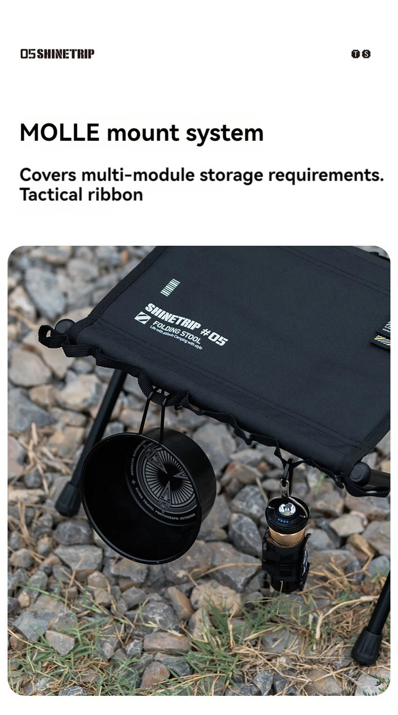 ShineTrip Outdoor 05 Series Mazza Ultra Light Folding Storage Aluminum Alloy Portable Folding Stool Mazza Daniel’s Outdoor Company
