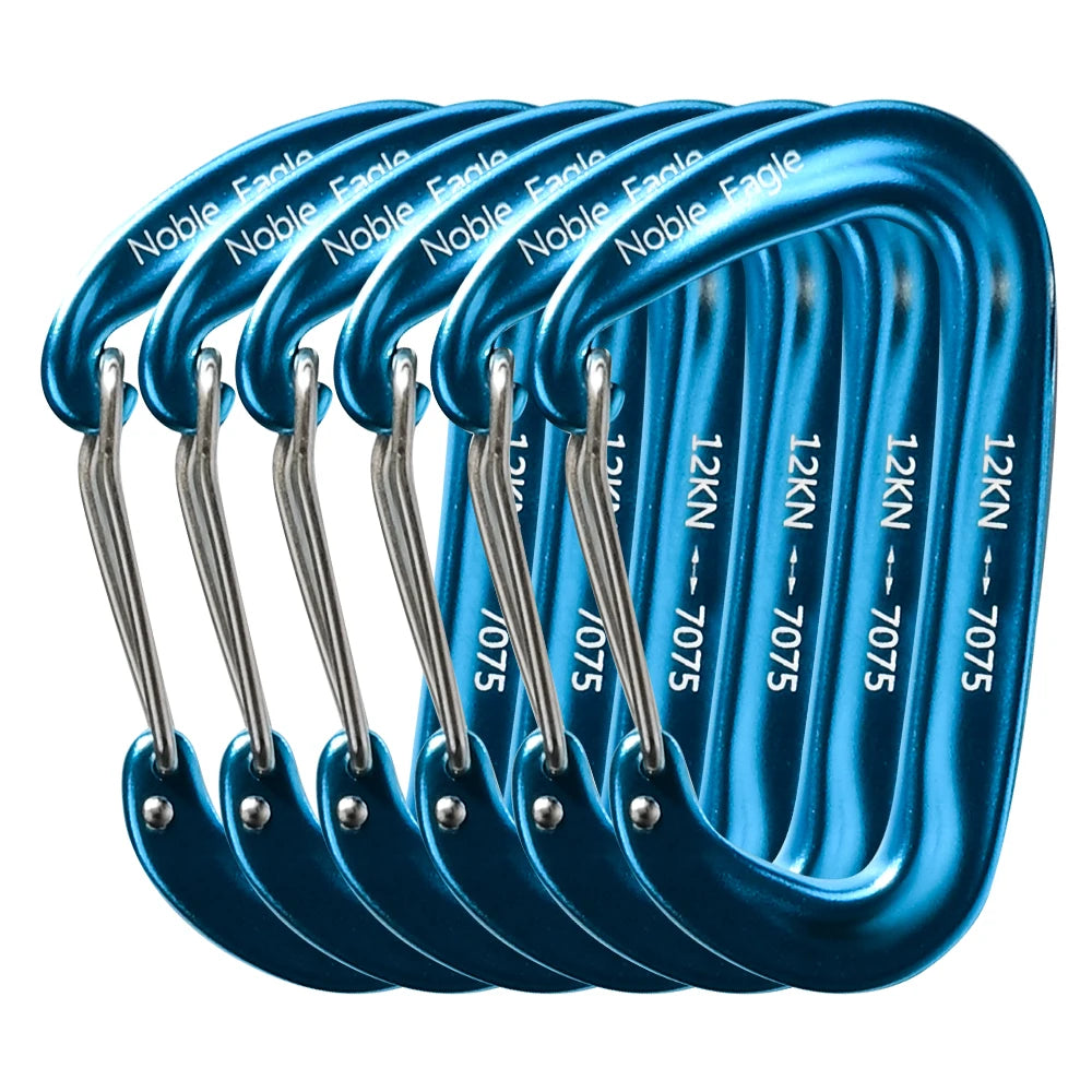 6PCS 12kN Aluminum D Ring Carabiners Heavy Duty Hook Lightweight Outdoor Camping Hiking Clips Buckle Set for Backpack Gear Daniel’s Outdoor Company