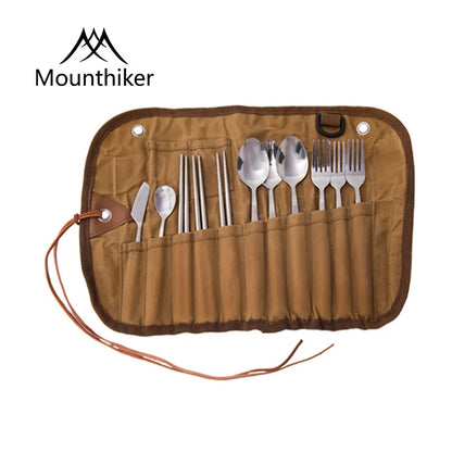Portable Roll Up Pouch Bag Outdoor Camping Cutlery Storage Bag Cutlery Storage Water Resistant Case For Forks Spoons Chopstick Daniel’s Outdoor Company