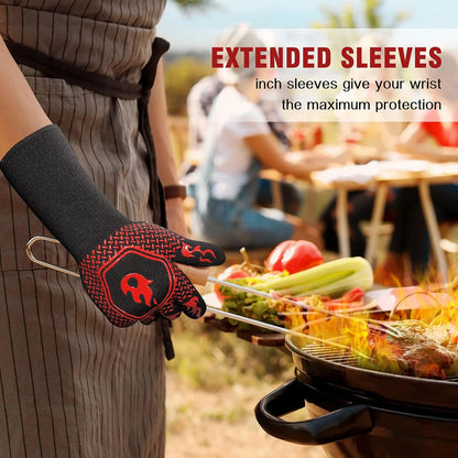 BBQ Grill Gloves High Temp Resistance Fireproof Glove for Grilling Smoking Barbecue - Washable Long Oven Mitts Extreme Hot Proof Daniel’s Outdoor Company