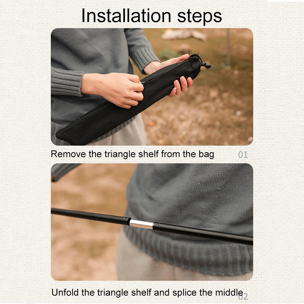 Foldable Camping Tripod Top Plate With Hanging Hole Camping Hanging Rack Top Plate High Strength Bending For BBQ Picnic Hiking Daniel’s Outdoor Company