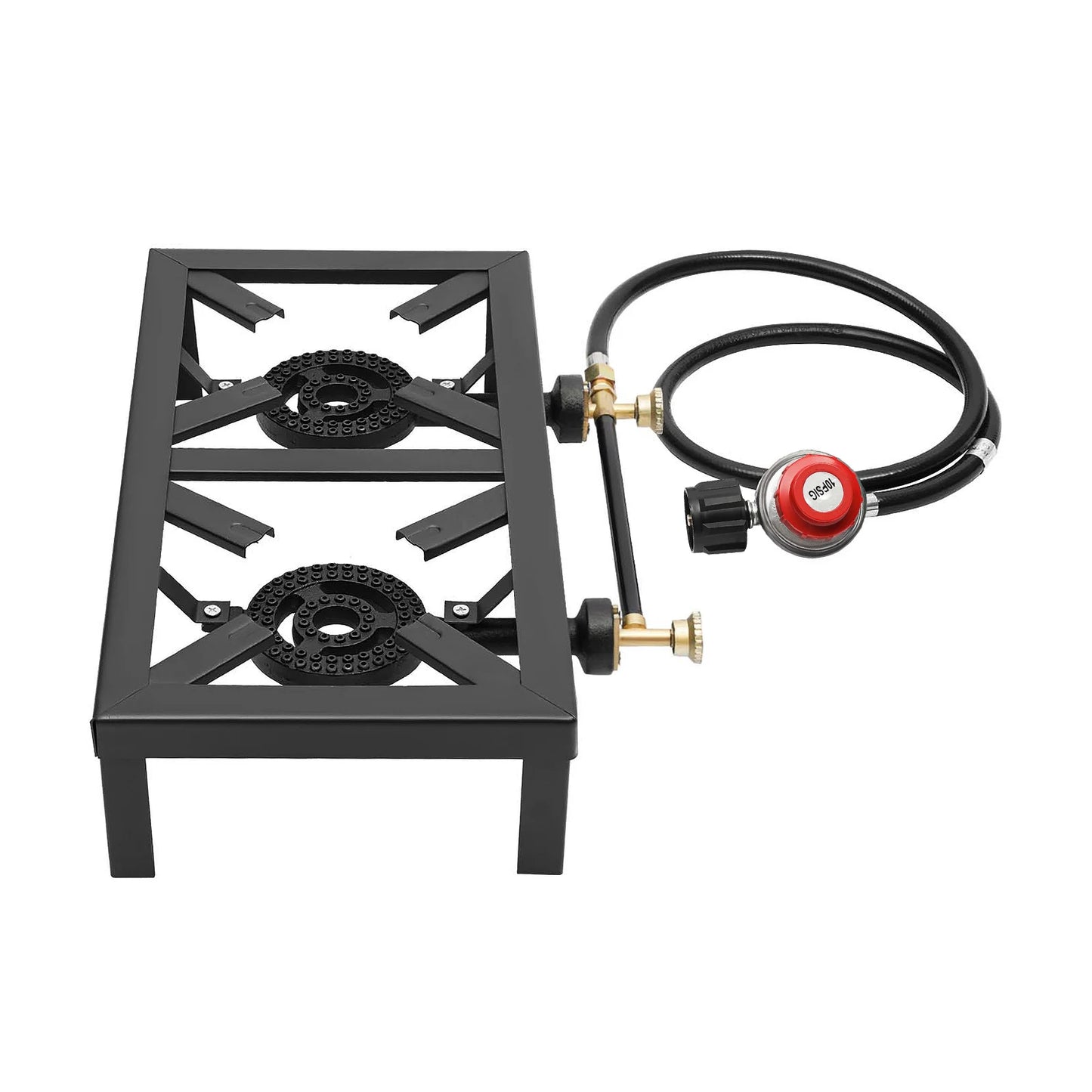 8000W Portable Double Burner Outdoor Gas Stove Propane Cooker with Adjustable 0-10Psi Regulator Hose for Patio Camping, BBQ Daniel’s Outdoor Company