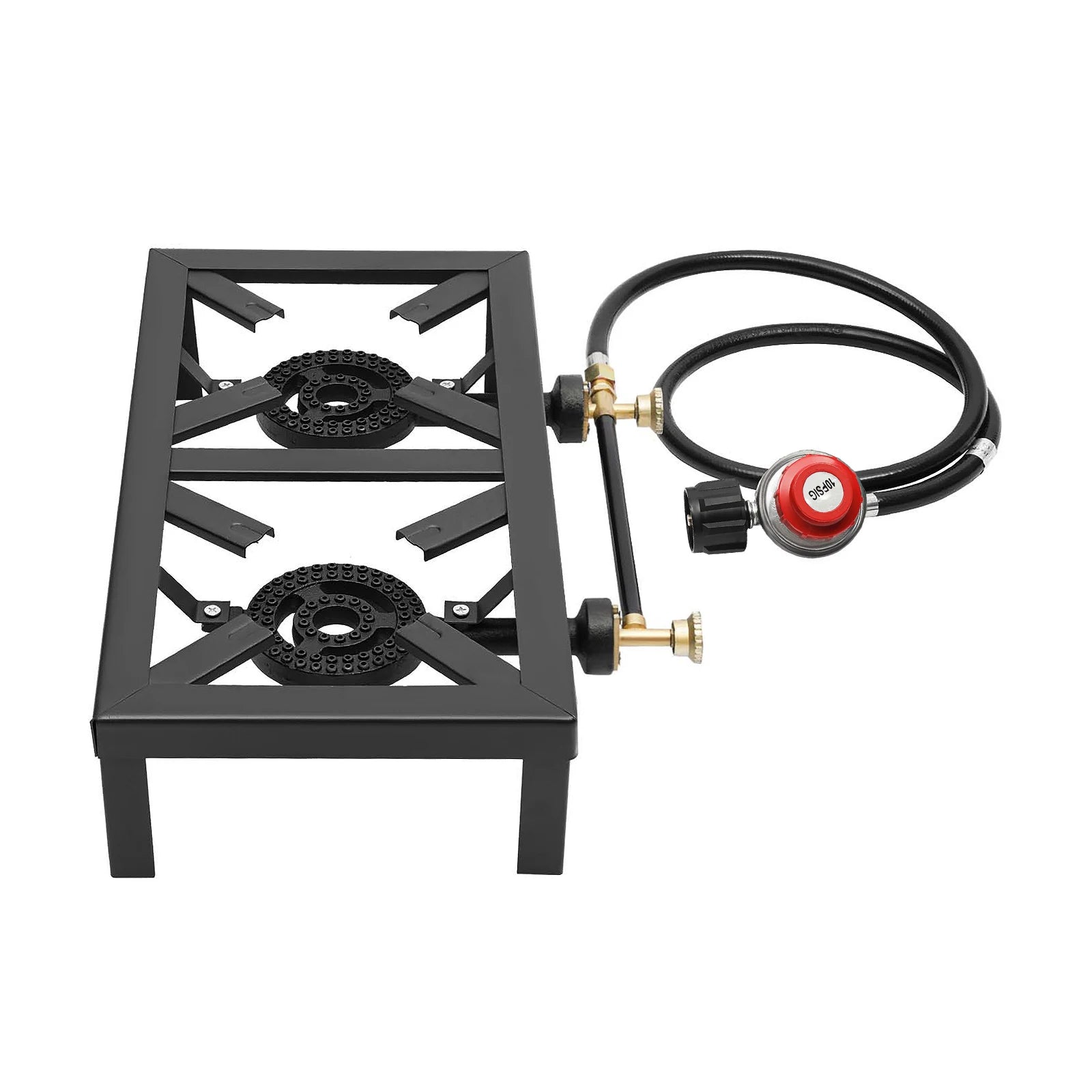 8000W Portable Double Burner Outdoor Gas Stove Propane Cooker with Adjustable 0-10Psi Regulator Hose for Patio Camping, BBQ Daniel’s Outdoor Company