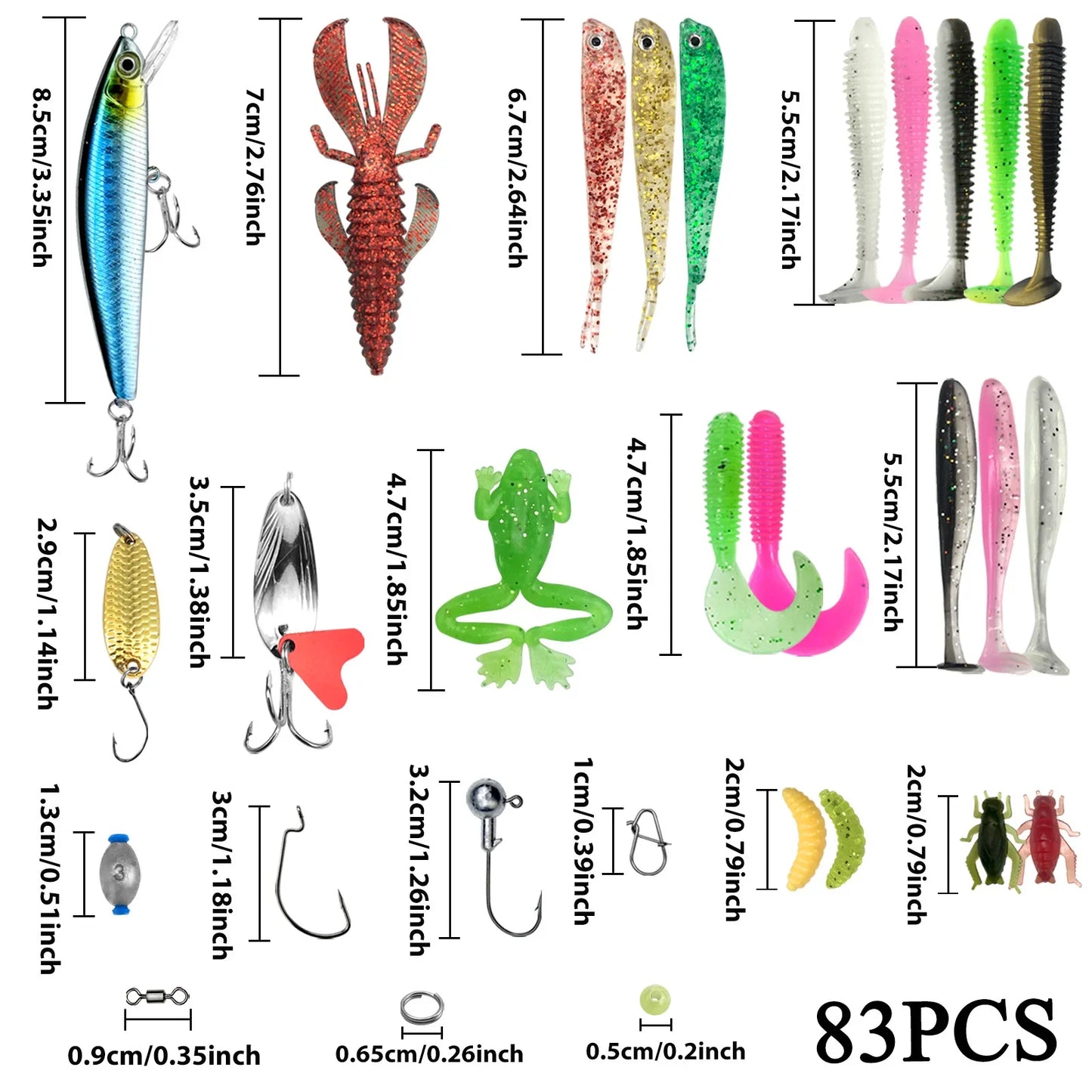 Fishing 83/133/193/239/409pcs Fishing Lure Kit For Trout/Pike/Bass Multi-Lure Fishing Set Layered Tackle Pro Gear Tackle Box Daniel’s Outdoor Company