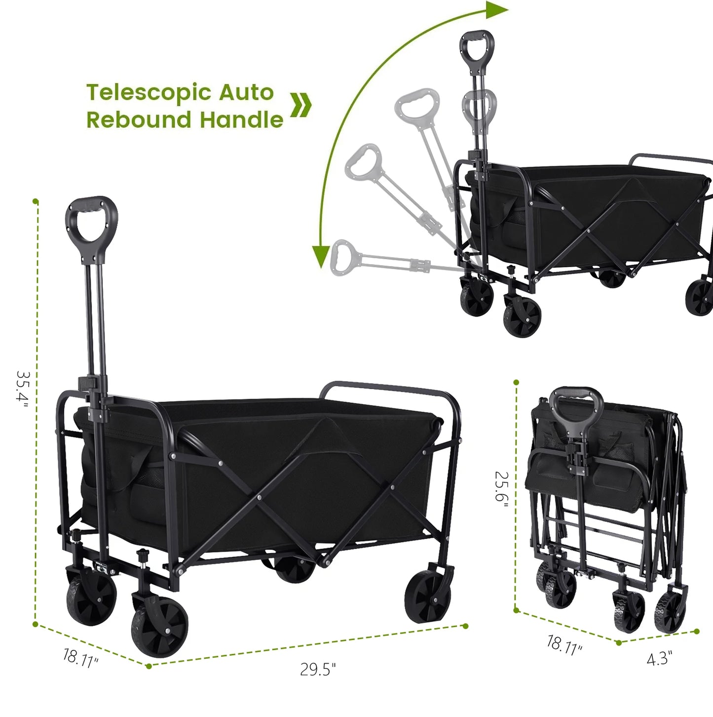 Heavy Duty Wagon Carts Foldable, Portable Wagons for Groceries, Beach Cart with All-Terrain Wheels  Drink Holders, Utility Wagon Daniel’s Outdoor Company