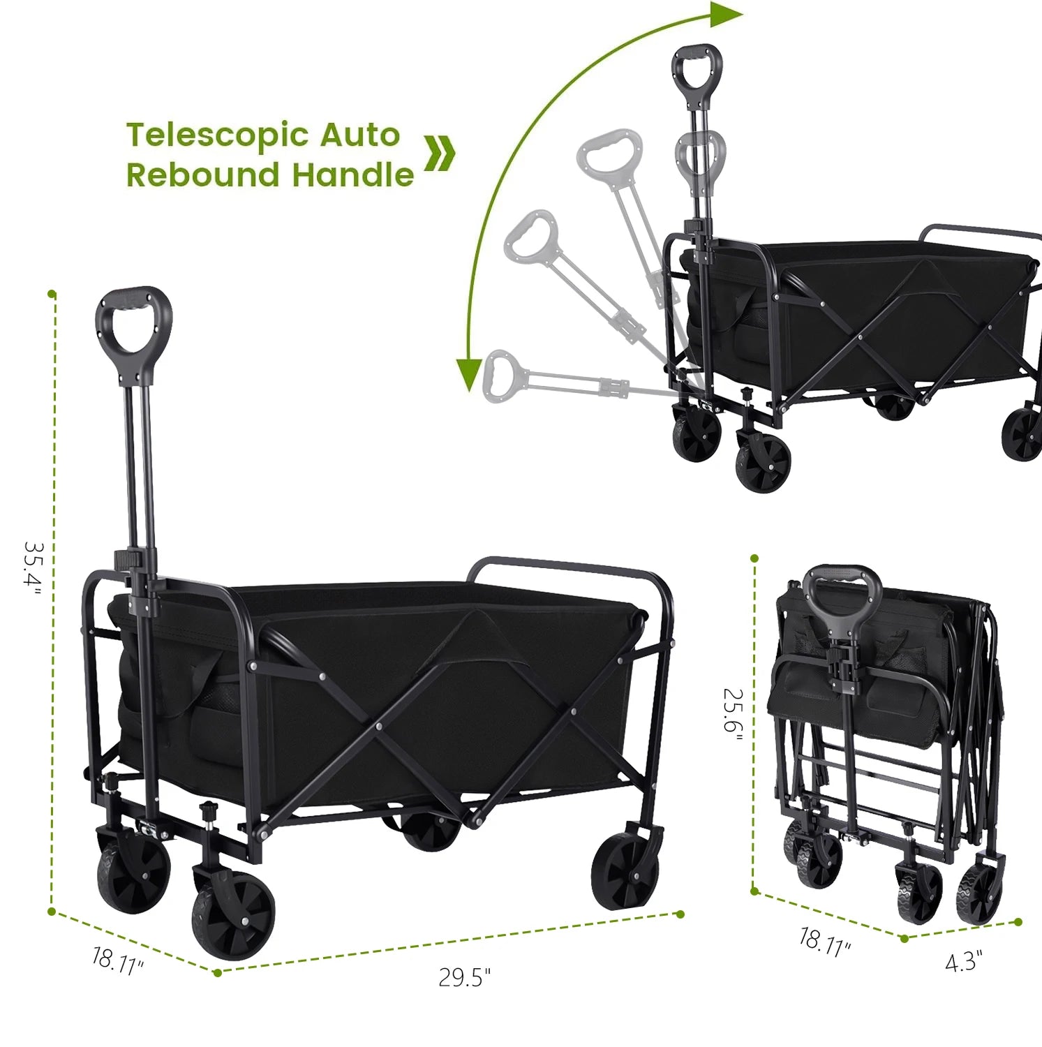 Heavy Duty Wagon Carts Foldable, Portable Wagons for Groceries, Beach Cart with All-Terrain Wheels  Drink Holders, Utility Wagon Daniel’s Outdoor Company