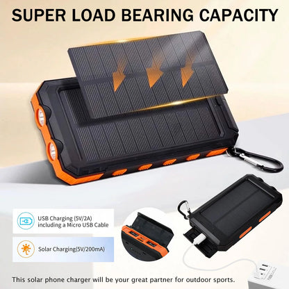 20000mAh Solar Power Bank Portable Solar Charger Waterproof Dual 5V USB Ports 2 LED Light Flashlight For Cell IPhone Outdoor Daniel’s Outdoor Company