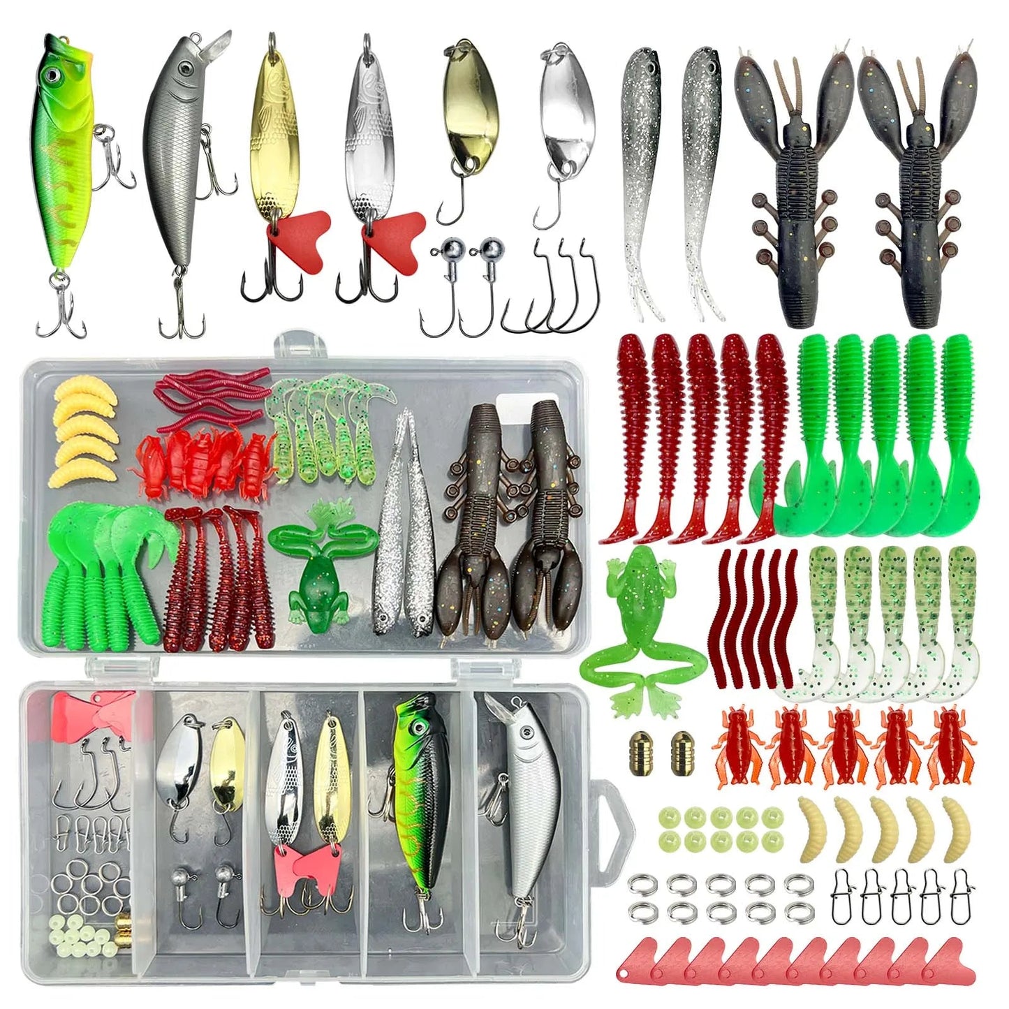 84/107/78/284/139pcs Fishing Lure Kit Soft And Hard Bait Set Applicable To All Water Layer Efficient Simulated Lure Set With Box Daniel’s Outdoor Company
