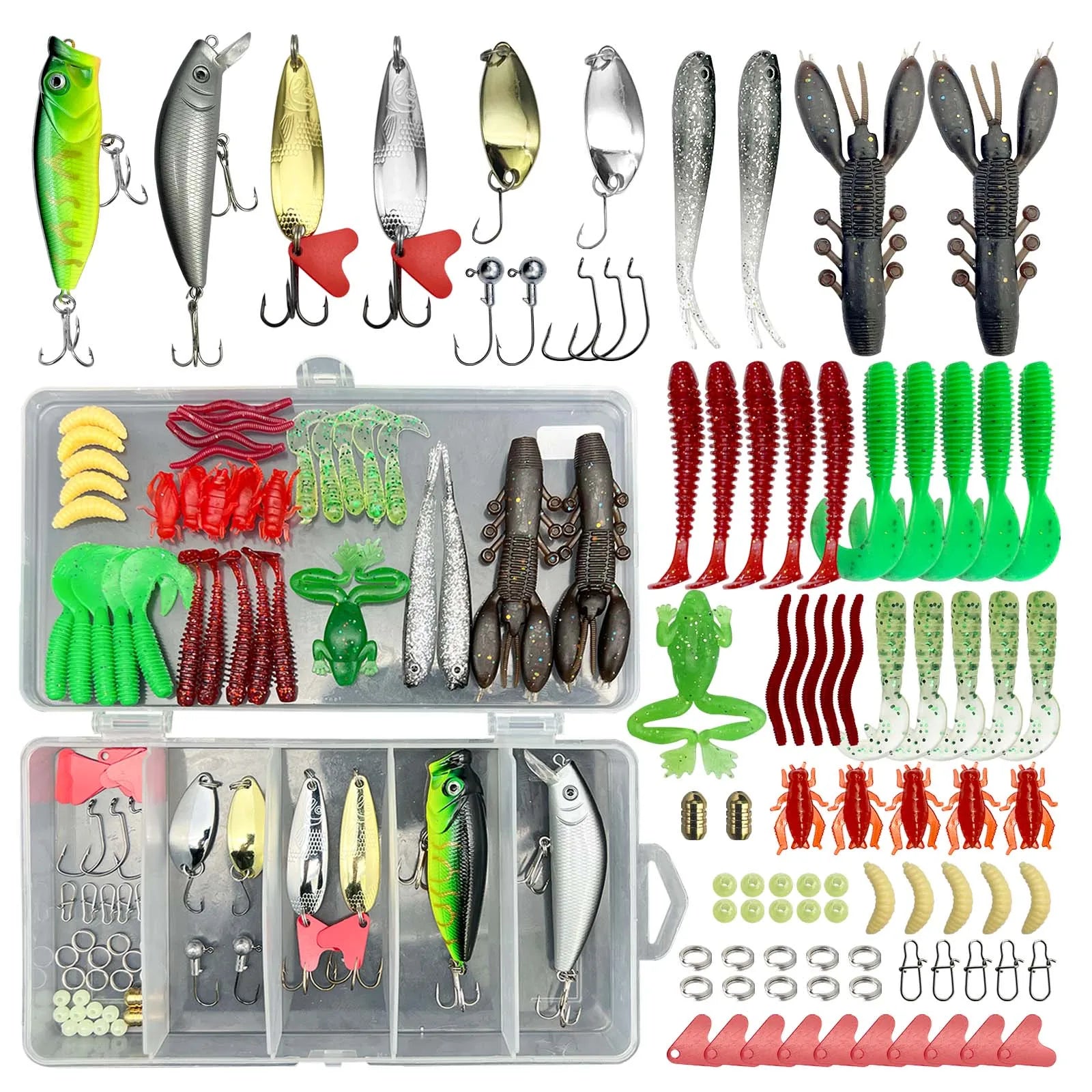 84/107/78/284/139pcs Fishing Lure Kit Soft And Hard Bait Set Applicable To All Water Layer Efficient Simulated Lure Set With Box Daniel’s Outdoor Company