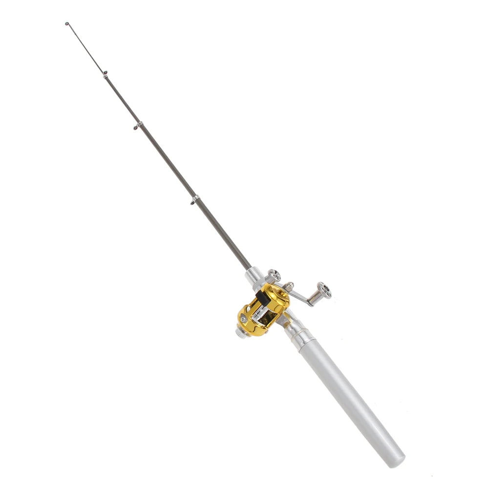 Aluminum Alloy Fishing Rod Pole Reel Multicolor Fishing Tool Pocket Fish Pen Mini Portable Pocket Fish Pen Shape Daniel’s Outdoor Company