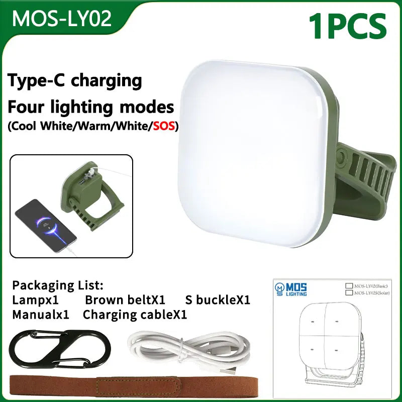 MOSLIGHTING Solar Chargin Tent Strong Light with Magnet Zoom Portable Torch Camping lantern Work Maintenance Lighting 80W LED Daniel’s Outdoor Company