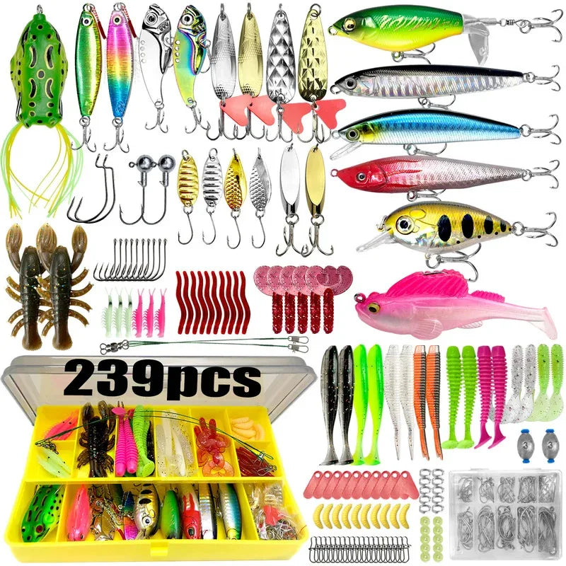 Fishing 83/133/193/239/409pcs Fishing Lure Kit For Trout/Pike/Bass Multi-Lure Fishing Set Layered Tackle Pro Gear Tackle Box Daniel’s Outdoor Company