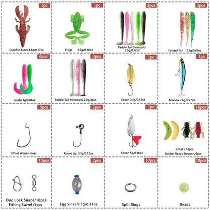Fishing 83/133/193/239/409pcs Fishing Lure Kit For Trout/Pike/Bass Multi-Lure Fishing Set Layered Tackle Pro Gear Tackle Box Daniel’s Outdoor Company