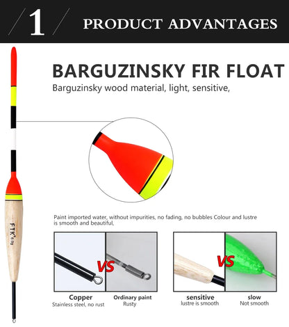 FTK 2g-6g Fishing Float Set 19-23cm 5pcs/pack Barguzinsky Professional Vertical Buoy Accessories Fishing Float Pesca Daniel’s Outdoor Company