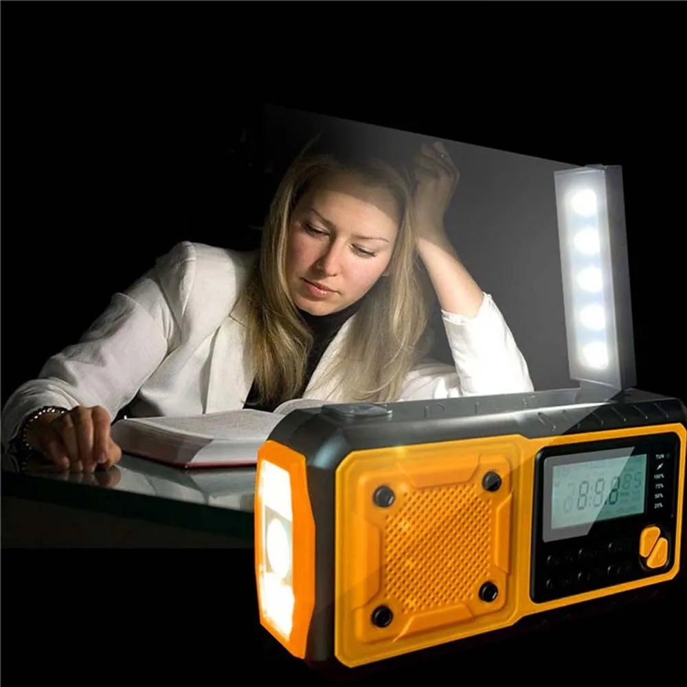 LOTOTG Portable Emergency Solar Power Radio Hand Crank Charging AM/FM Weather Radio Led Reading Flashlight Bank Phone Charger Daniel’s Outdoor Company
