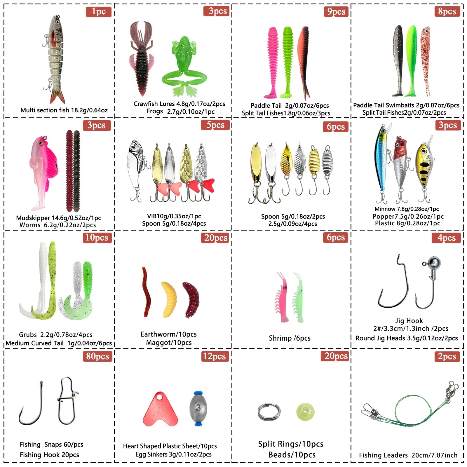 Fishing 83/133/193/239/409pcs Fishing Lure Kit For Trout/Pike/Bass Multi-Lure Fishing Set Layered Tackle Pro Gear Tackle Box Daniel’s Outdoor Company