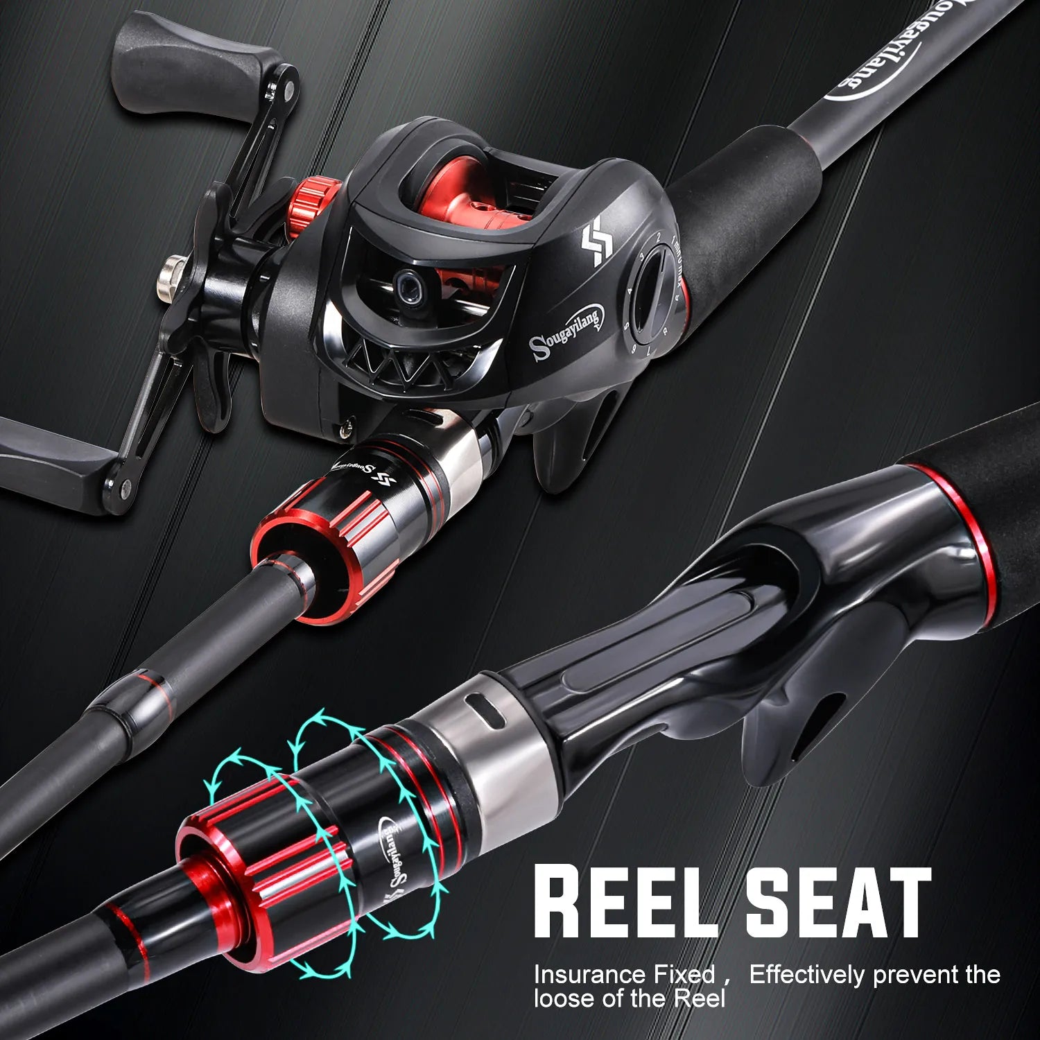 Sougayilang 1.8~2.1m Carbon Fiber Casting Rod and 7.2:1 Gear Ratio Baitcasting Reel Fishing Rod Reel Set Max Drag 10kg for Bass Daniel’s Outdoor Company
