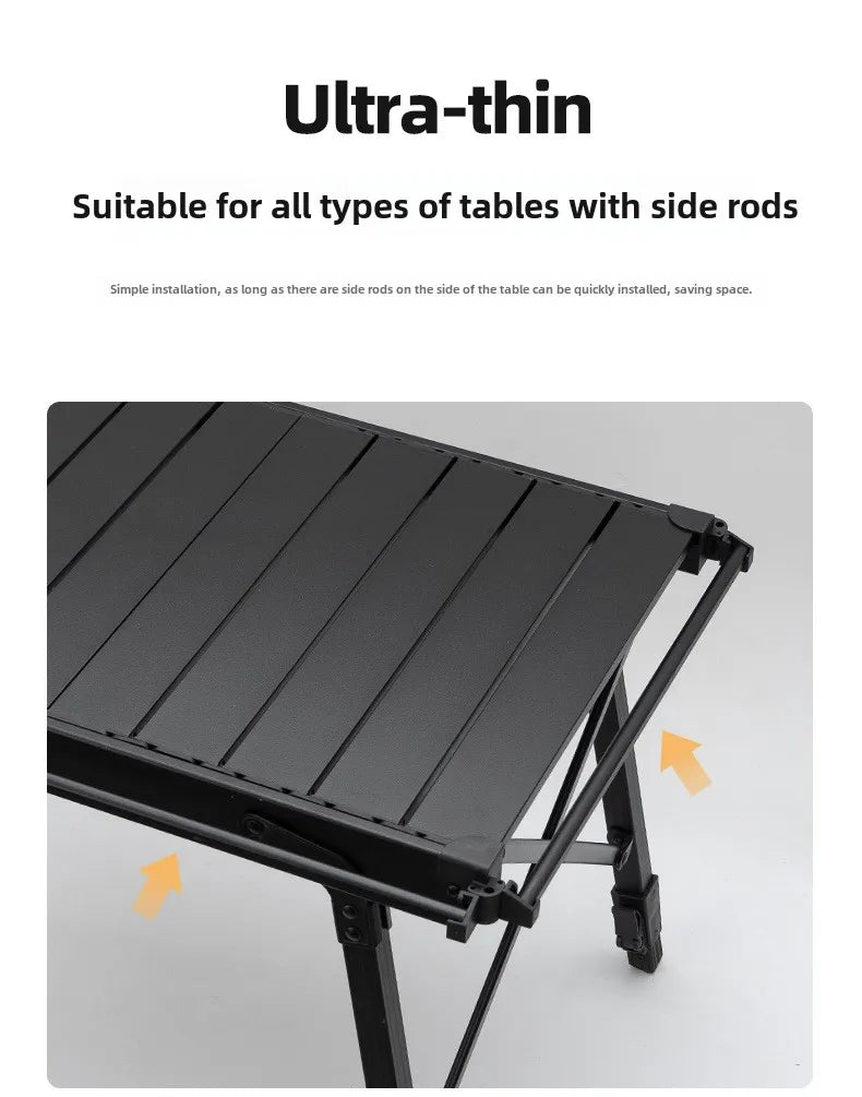 Outdoor Aluminum Table Side Storage Rack Hanging Mesh IGT Table Expansion Bracket Folding Table Extension Basket Folding Rack Daniel’s Outdoor Company