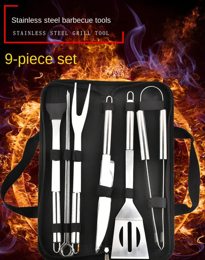 Stainless steel oven set barbecue combination tool outdoor BBQ barbecue set barbecue set storage portable cloth bag baking tool Daniel’s Outdoor Company