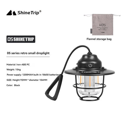 Shine Trip Outdoor Retro Smalldroplight, Campsite Lamp, Atmosphere Lamp, USB Charging Tent Light, LED Camping Hangling Lamp Daniel’s Outdoor Company