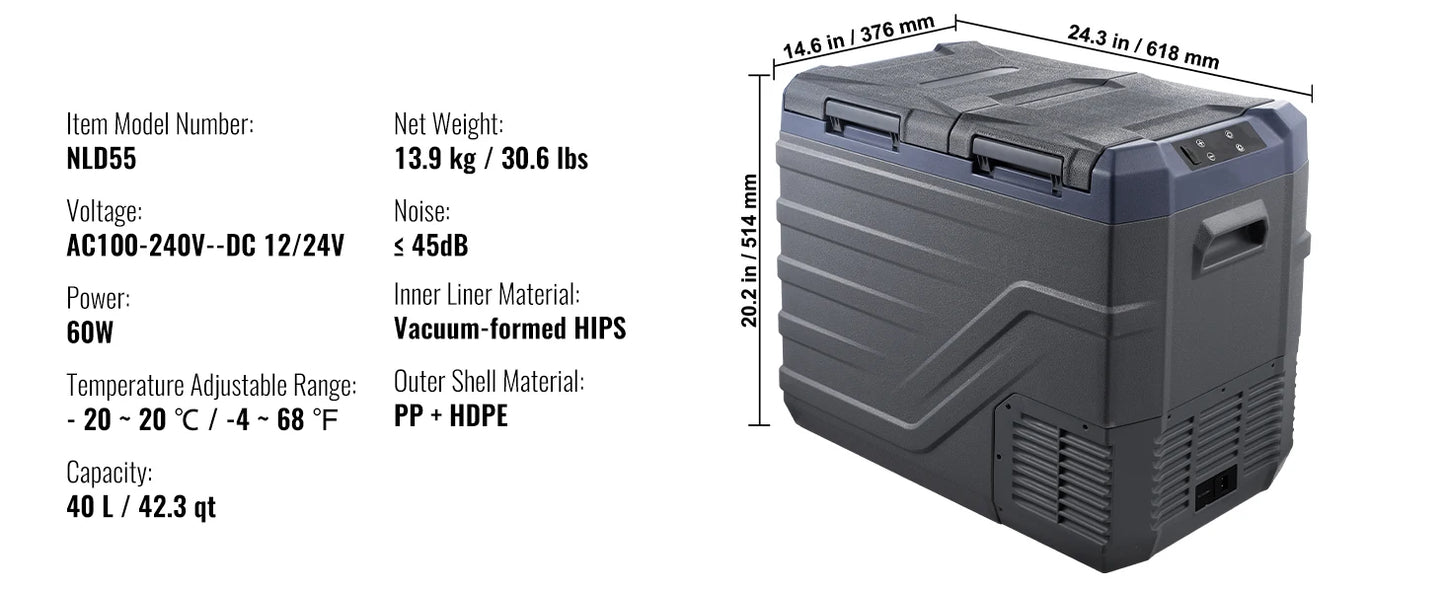 SucceBuy 8L to 75L Car Refrigerator Fridge Portable Icebox Single&Dual Zone w/Blue Tooth Temp Adjustable for Outdoor Camping RV Daniel’s Outdoor Company