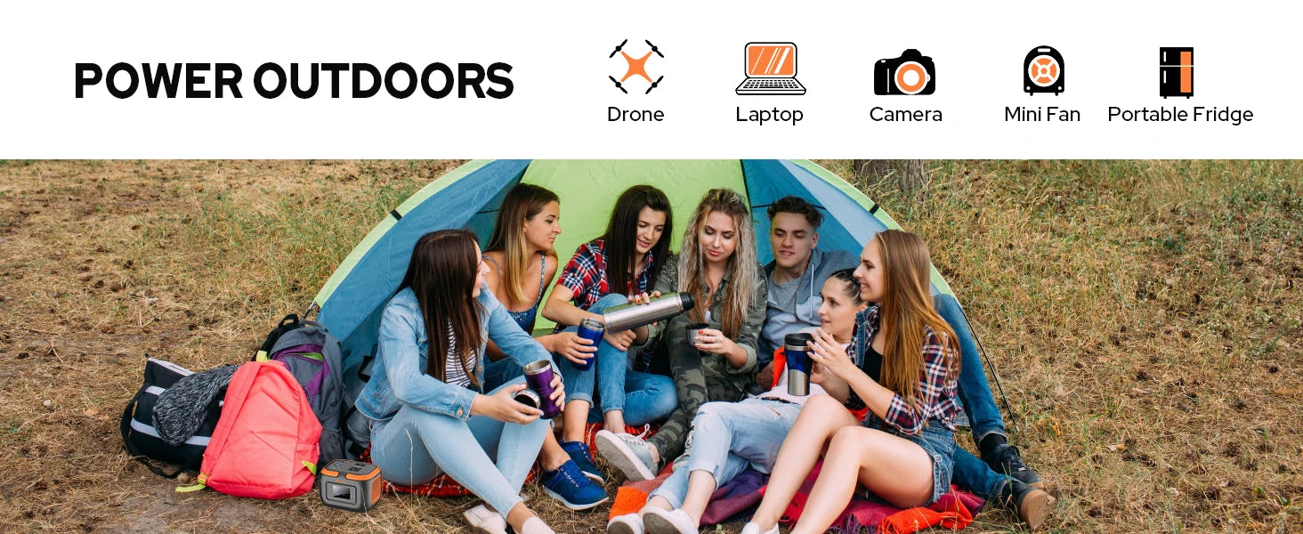 120W Portable Power Station 97.6Wh Power Bank with AC Outlet/USB C/LED Light for Outdoor Camping Home Use Van Life Adventure RV Daniel’s Outdoor Company