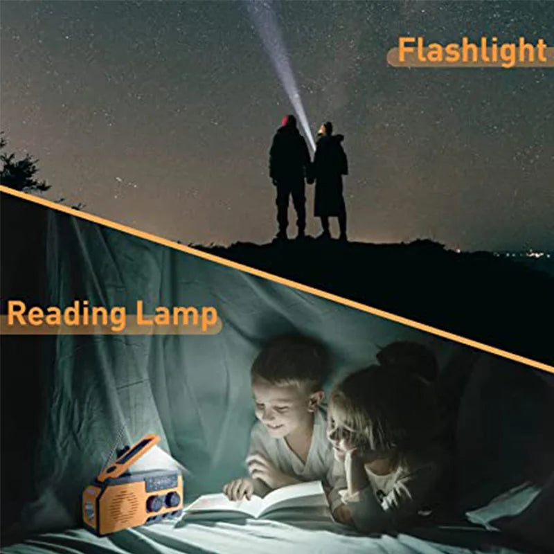 LOTOTG Portable Emergency Solar Power Radio Hand Crank Charging AM/FM Weather Radio Led Reading Flashlight Bank Phone Charger Daniel’s Outdoor Company