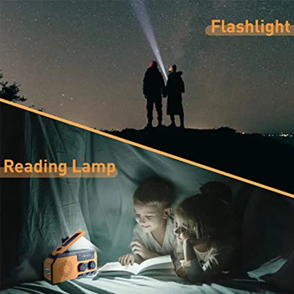 LOTOTG Portable Emergency Solar Power Radio Hand Crank Charging AM/FM Weather Radio Led Reading Flashlight Bank Phone Charger Daniel’s Outdoor Company
