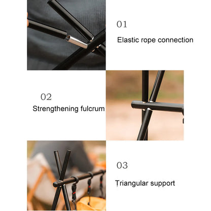 Foldable Camping Tripod Top Plate With Hanging Hole Camping Hanging Rack Top Plate High Strength Bending For BBQ Picnic Hiking Daniel’s Outdoor Company