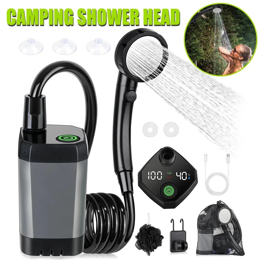 Portable Shower for Camping, 6000mAh Rechargeable Camping Shower, 4 Spray Modes Daniel’s Outdoor Company