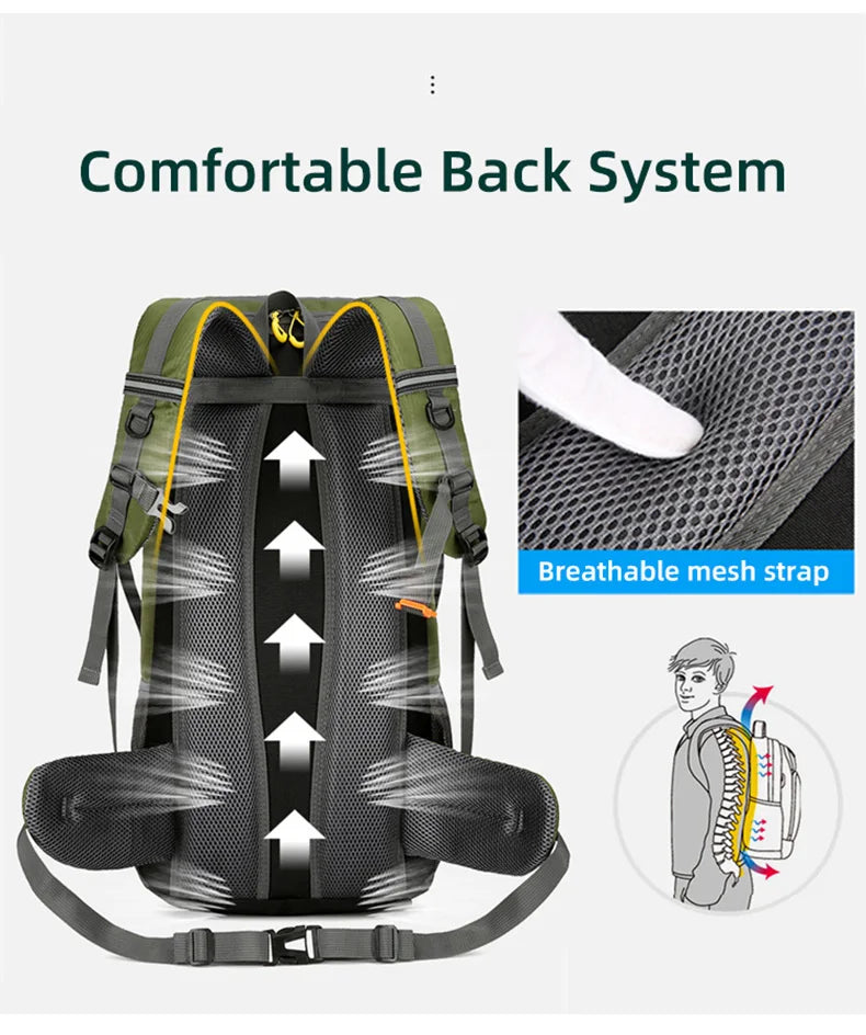 50L Travel Backpack Camping Men Large Hiking Bag Tourist Rucksack Waterproof Outdoor Sports Climbing Mountaineering Bag Luggage Daniel’s Outdoor Company