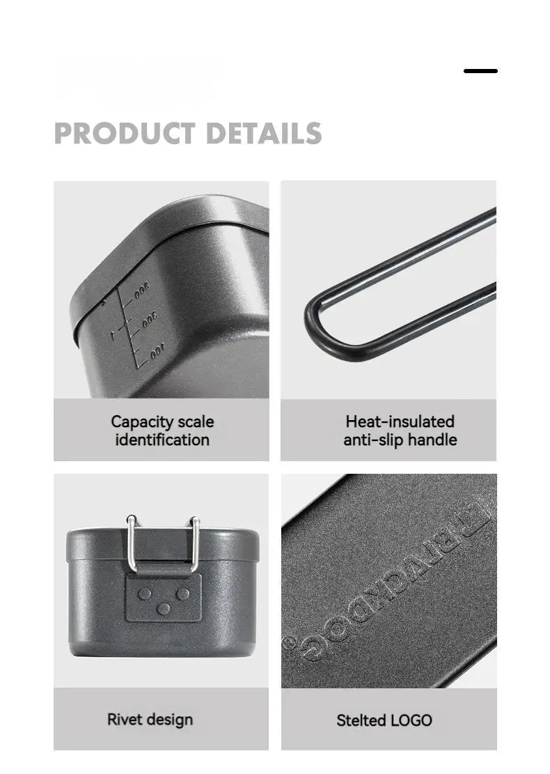 BLACKDOG Outdoor Lunch Box Aluminum 800ML Camping Cooker Ultralight Portable Multi-function Travel Picnic Tableware Cookware Daniel’s Outdoor Company