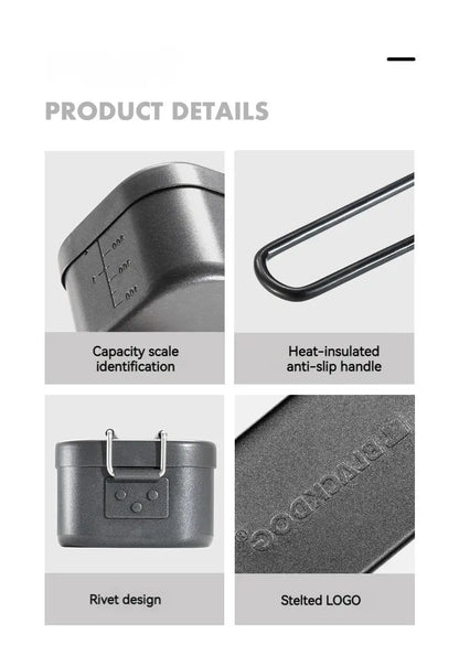 BLACKDOG Outdoor Lunch Box Aluminum 800ML Camping Cooker Ultralight Portable Multi-function Travel Picnic Tableware Cookware Daniel’s Outdoor Company