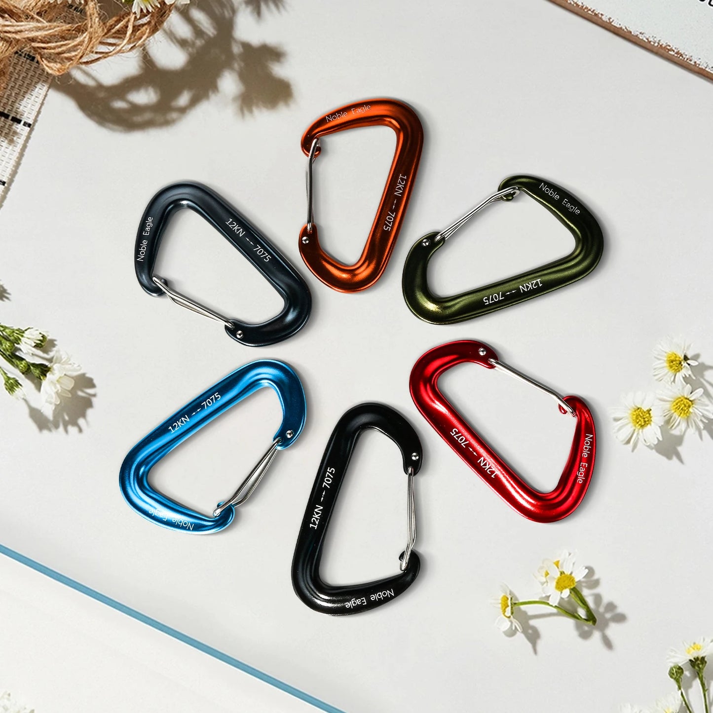 6PCS 12kN Aluminum D Ring Carabiners Heavy Duty Hook Lightweight Outdoor Camping Hiking Clips Buckle Set for Backpack Gear Daniel’s Outdoor Company