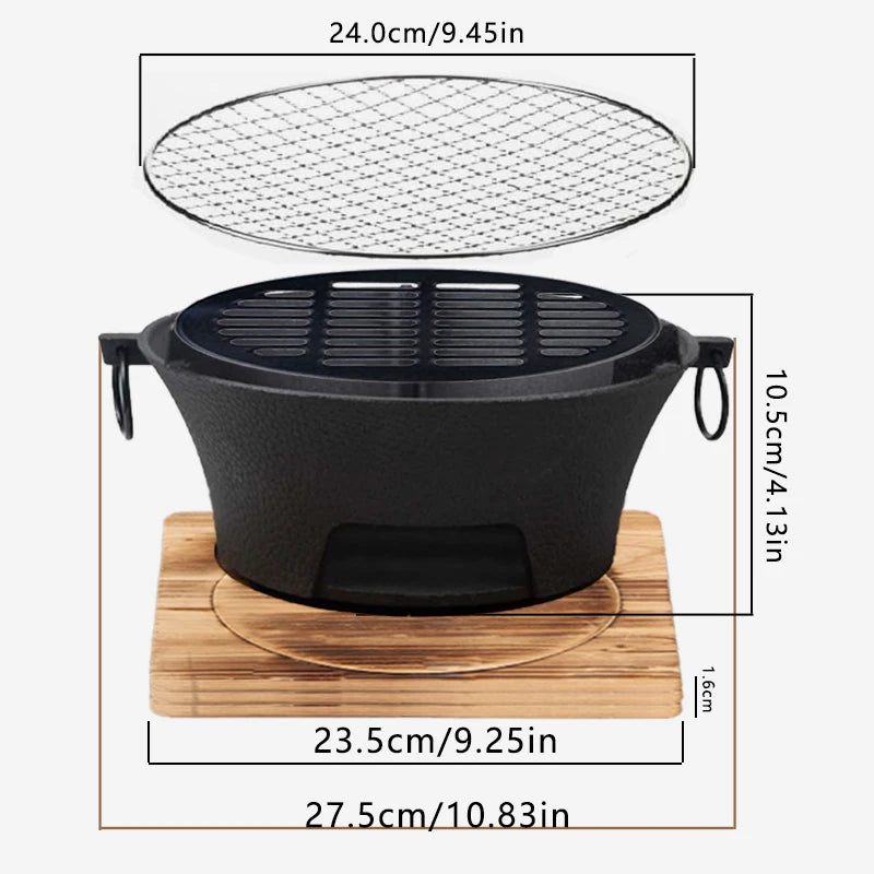Round barbecue grill, portable camping stove, picnic barbecue party stove, family camping, desktop small charcoal barbecue grill Daniel’s Outdoor Company