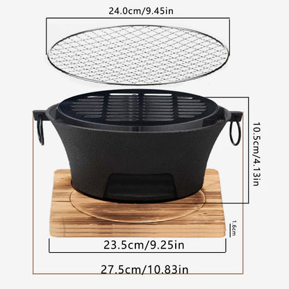Round barbecue grill, portable camping stove, picnic barbecue party stove, family camping, desktop small charcoal barbecue grill Daniel’s Outdoor Company