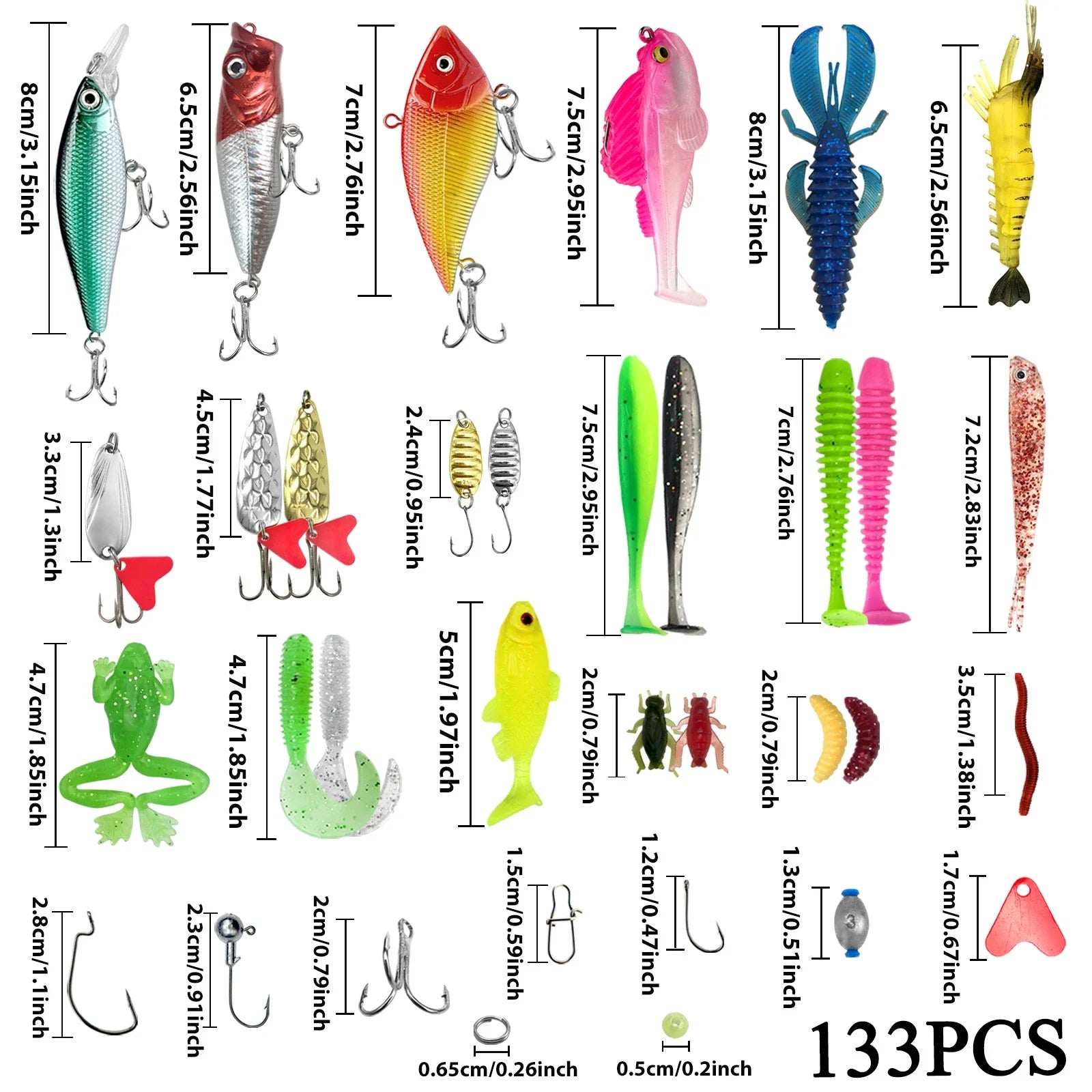 Fishing 83/133/193/239/409pcs Fishing Lure Kit For Trout/Pike/Bass Multi-Lure Fishing Set Layered Tackle Pro Gear Tackle Box Daniel’s Outdoor Company
