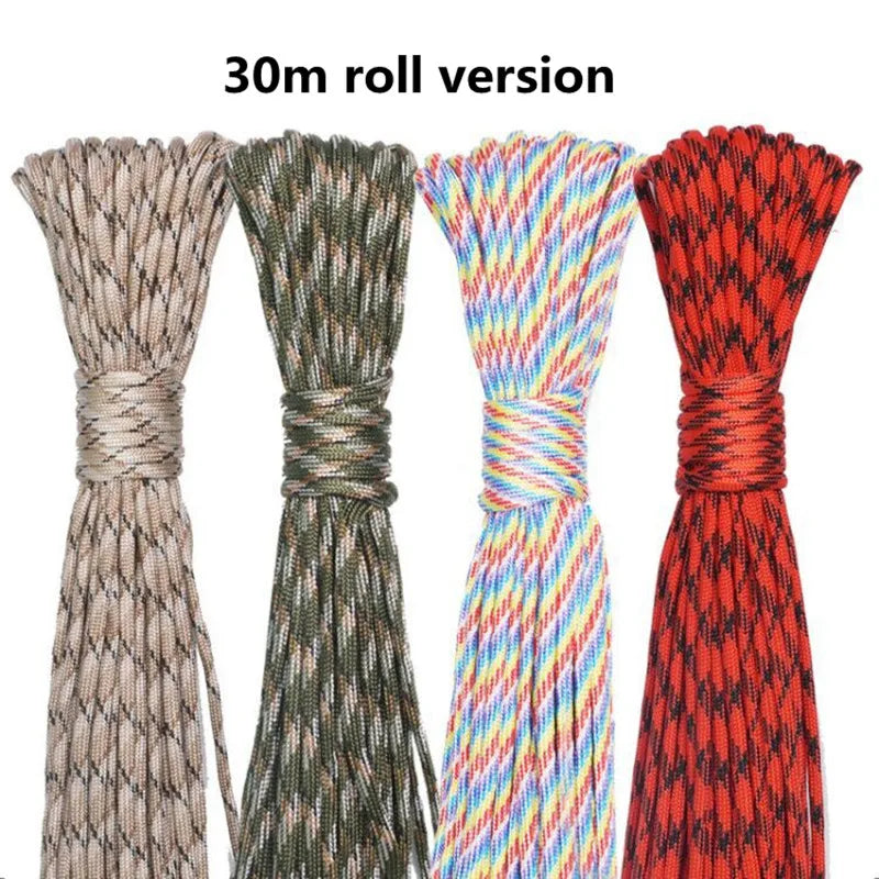 5M/15M/30M 7-Core 550 Paracord 4mm Parachute Cord Outdoor Camping survival Rope kit Umbrella Tent Lanyard Strap Clothesline Daniel’s Outdoor Company